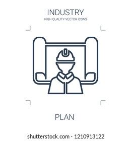 plan icon. high quality line plan icon on white background. from industry collection flat trendy vector plan symbol. use for web and mobile