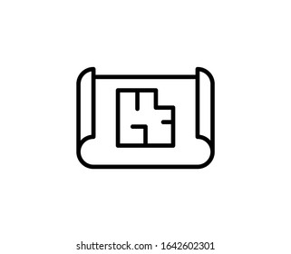 Plan icon. High quality outline symbol for web design or mobile app. Thin line sign for design logo. Black outline pictogram on white background