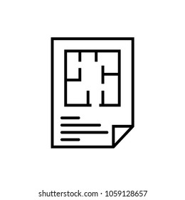Plan icon on paper icon