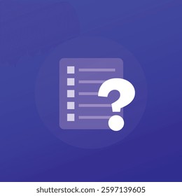 plan icon with a question, transparent design