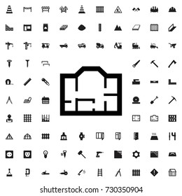 Plan icon. set of filled construction icons.