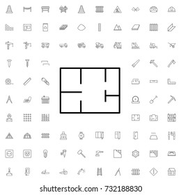 Plan icon. set of outline construction icons.