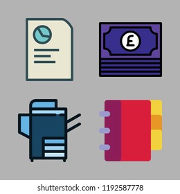 plan icon set. vector set about money, agenda, reproduction and report icons set.