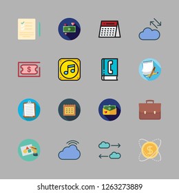 plan icon set. vector set about portfolio, investment, clipboard and music folder icon icons set.