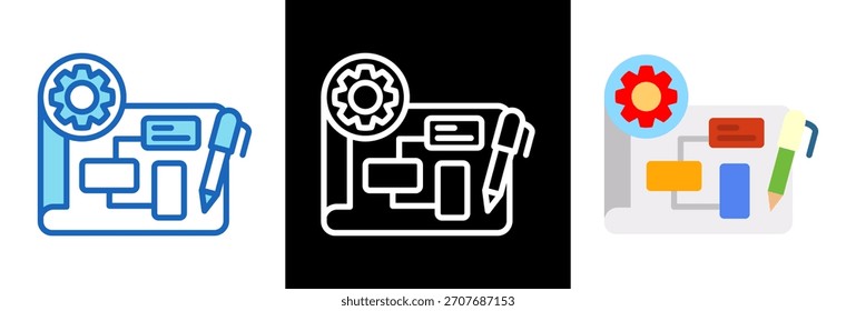 Ícone do plano Ilustração do vetor de estilo triplo