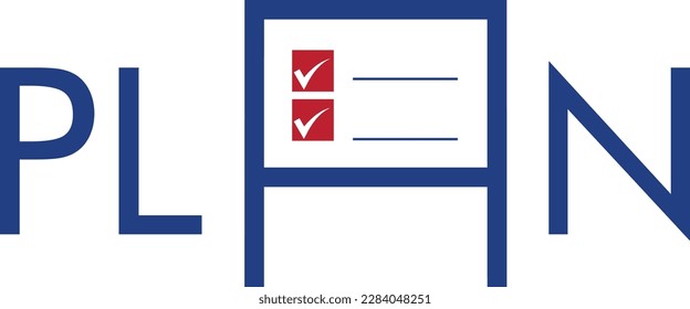 Gráfico de ilustración del vector de iconos del plan