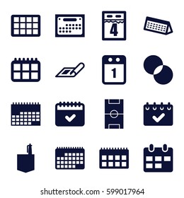 plan icons set. Set of 16 plan filled icons such as plan, office room, circle intersection, calendar, football pitch, 1st day calendar