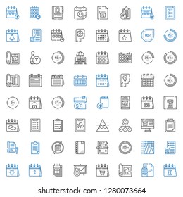 plan icons set. Collection of plan with calendar, real estate, blueprint, analytics, planning, pyramid chart, percentage, agenda, clipboard. Editable and scalable plan icons.