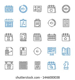 plan icons set. Collection of plan with strategy, calendar, real estate, blueprint, percentage, task, workflow, tasks, clipboard, analytics. Editable and scalable plan icons.