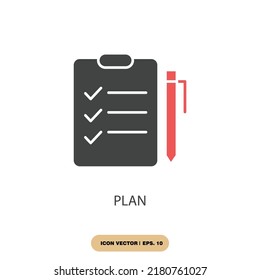 Plan Icons Symbol Vector Elements Infographic Stock Vector (Royalty ...