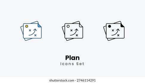 Plan icons vector set stock illustration