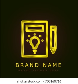 Plan Idea golden metallic logo