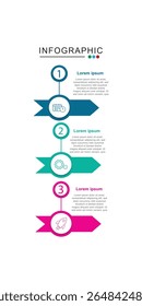 plan-Infografik-Element, moderne Design-Vorlage für Infografiken mit 3 Optionen oder Schritt-Vektorgrafik, Business-Infografik,