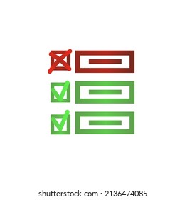 plan items icon, concept of not all completed tasks, vector illustration