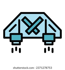 Plan jetpack icon outline vector. Success skill. Rocket speed color flat