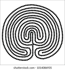 The plan of a labyrinth of Troyeborg near Visby in Sweden