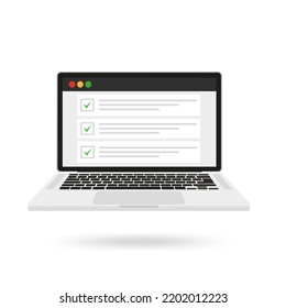 Plan for a laptop on a white background. Vector illustration