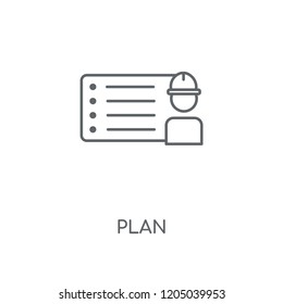 Plan linear icon. Plan concept stroke symbol design. Thin graphic elements vector illustration, outline pattern on a white background, eps 10.