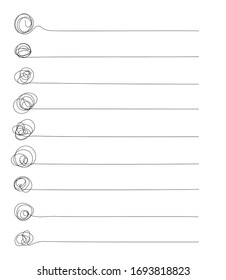 lista de planes con línea sobre fondo blanco. lista de tareas pendientes con líneas negras