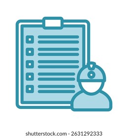 Plan Maker mini ilustração ícone de cor de tom duplo, uso para engenharia civil, indústria, construção, UI, kit UX, desenvolvimento de aplicativo e web, digital ou impressão.