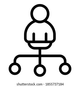 Plan meeting icon. Outline plan meeting vector icon for web design isolated on white background