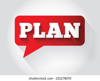 PLAN Message bubble, promotional background, presentation poster