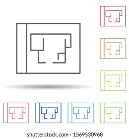 Plan in multi color style icon. Simple thin line, outline vector of construction icons for ui and ux, website or mobile application