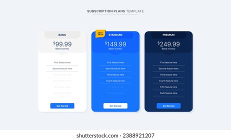 Plan Offer Price Package Subscription Comparison Table Chart Infographic Design Template