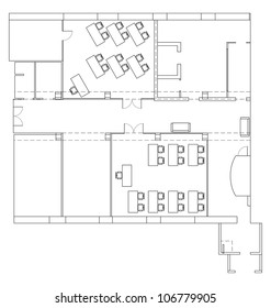 Plan For Office Space. Vector EPS10