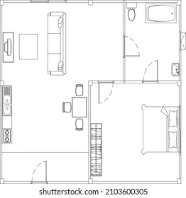 Plan one bed room suite