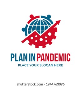Plan in pandemic or spread of corona virus in the world. This design suitable for business or health care.