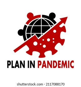 Plan In Pandemic Or Spread Of Corona Virus In The World. This Design Suitable For Business Or Health Care.