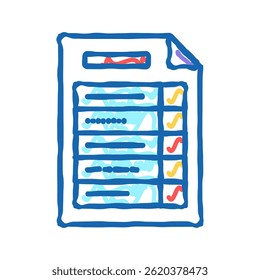 plan paper list doodle icon sketch vector. plan paper list sign. isolated symbol illustration