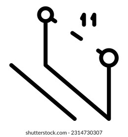 Plan path icon outline vector. Travel plane. Avoid graph
