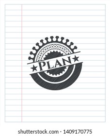 Plan pencil emblem. Vector Illustration. Detailed.