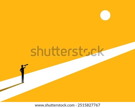 Plan personal future. Businessman looks to his own path