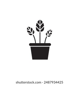 Plan in a pot icon design, isolated on white background, vector illustration