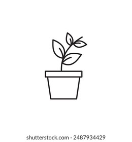 Plan in a pot icon design, isolated on white background, vector illustration