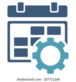 Plan Preferences vector icon. Style is bicolor flat symbol, cyan and blue colors, rounded angles, white background.