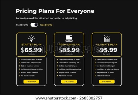 plan pricing table template design ui ultimate