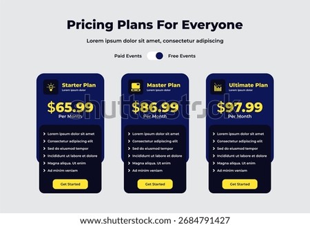plan pricing table template design ui ultimate