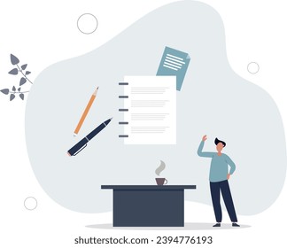 Plan and prioritize business tasks for best efficiency .Work management with schedule and agenda control .flat vector illustration.