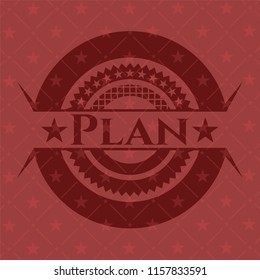 Plan red emblem. Retro