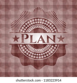 Plan red seamless emblem with geometric pattern.