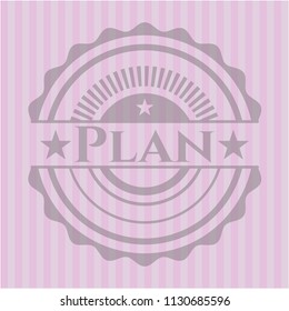 Plan retro pink emblem