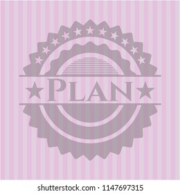 Plan retro style pink emblem