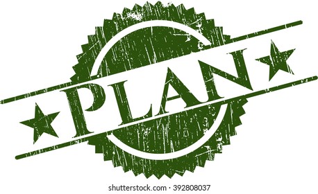 Plan rubber grunge stamp