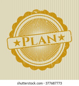 Plan rubber stamp with grunge texture