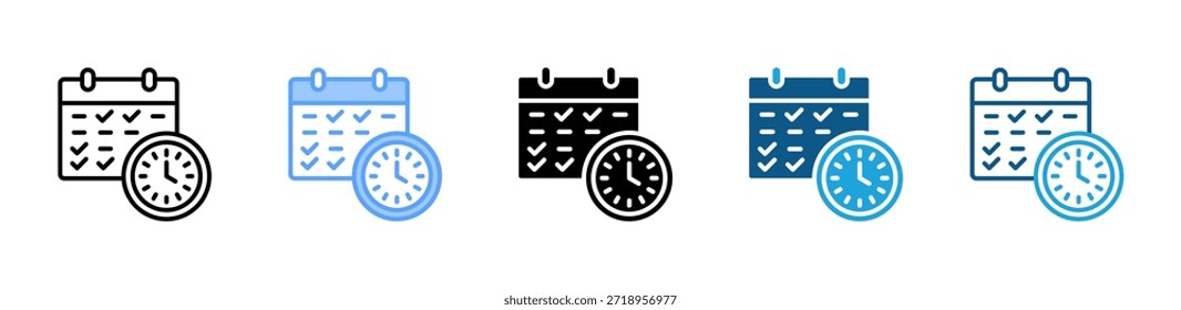 Conjunto de iconos de programación de Planes colección de estilos múltiples