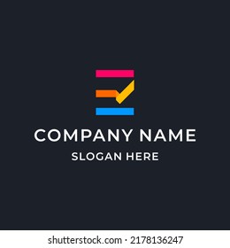 plan schedule and modern letter E logo